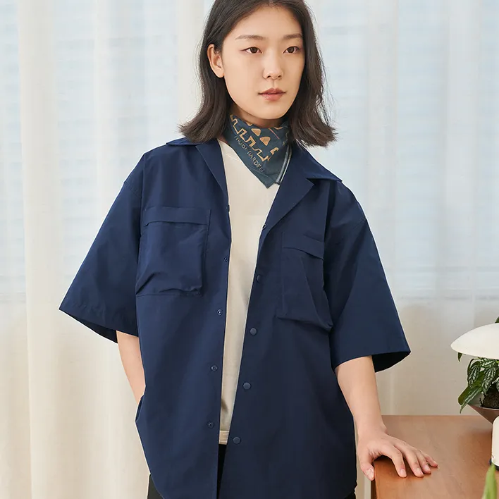 MOBI GARDEN Short Sleeved Shirt Coat Inner Unisex-6