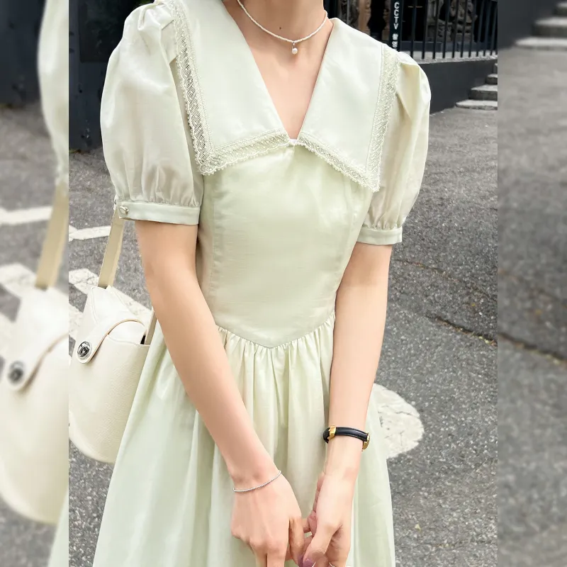 Fstudio Short Sleeved Dresses Women's Green-2