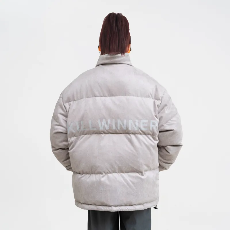 KILLWINNER Letter Stand Collar Loose Fit Thickened Down Jacket Unisex-3