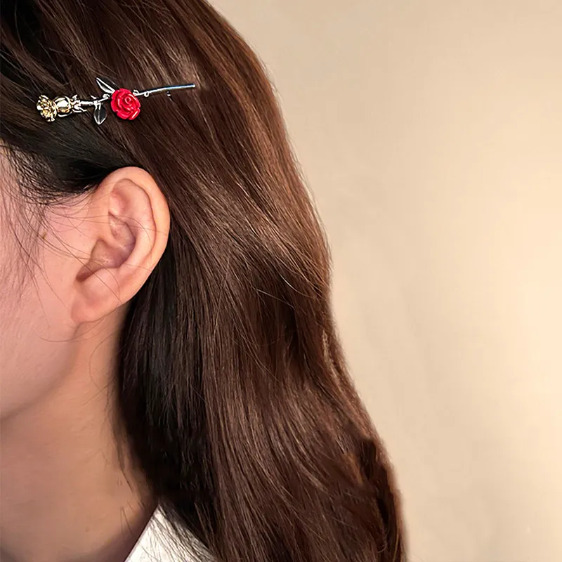 SENDME Hair Clips Women's The Little Prince's Rose Two Piece Set-4