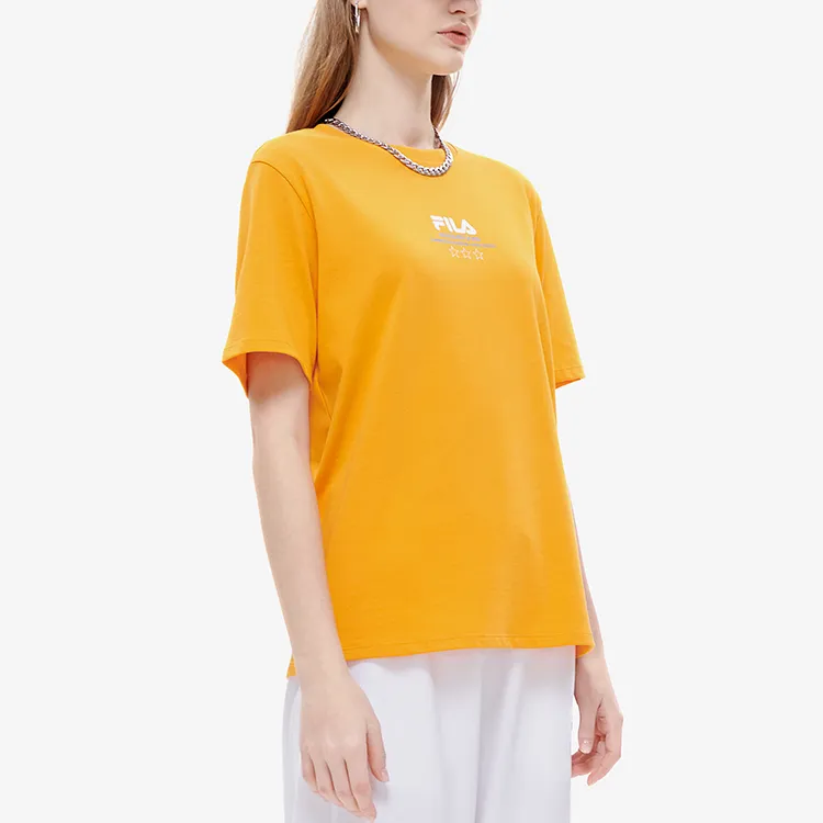 FILA FUSION Drop Shoulder Sleeve T-Shirt Women's Radiant Orange-4