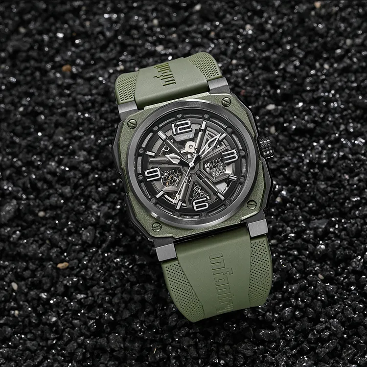 INFANTRY Hero Collection Mechanical Movement Watch Men's Watches Cut Out Dial-2