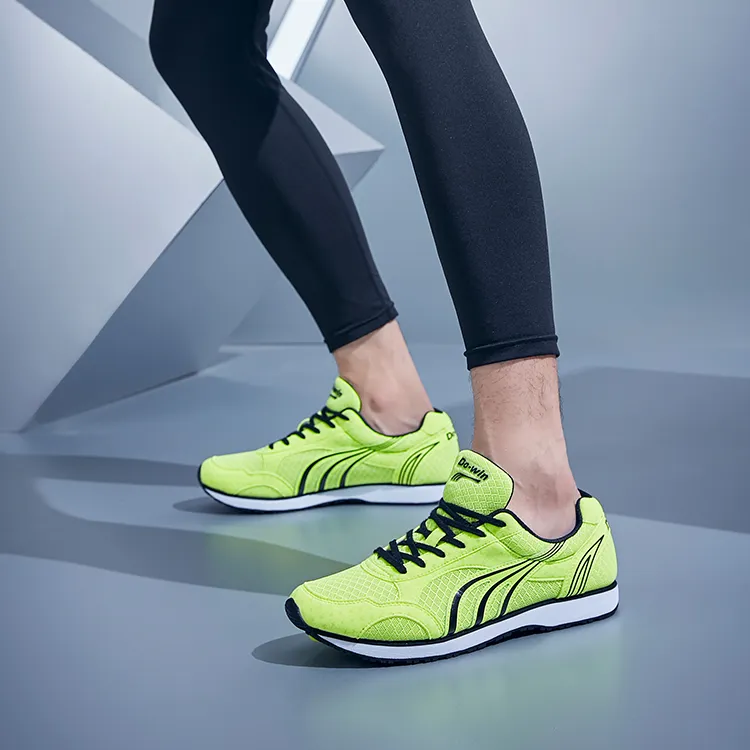 DO WIN Cushioned Slip Resistant Breathable Low Top Running Shoes Unisex Neon Green-6