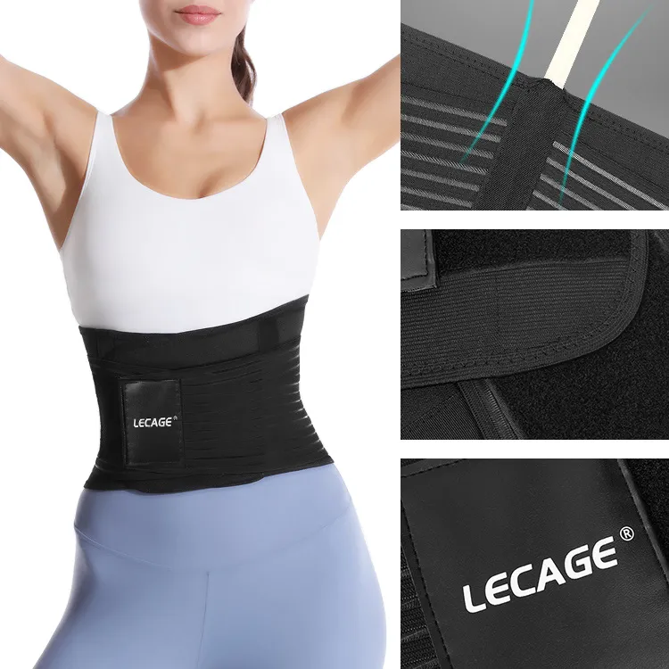 LECAGE Back Support Braces Breathable, Protective, Rehabilitation, Compression, Slip Resistant Polyester Unisex-6