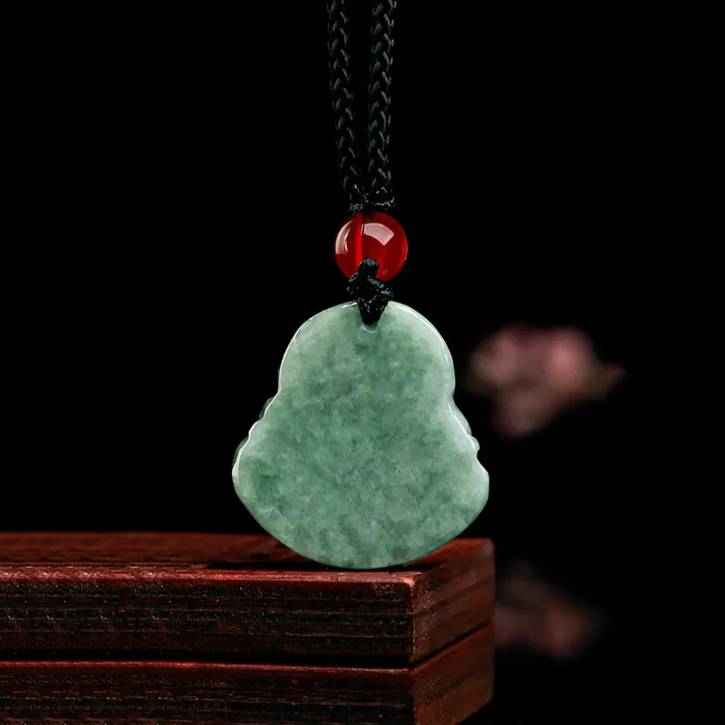 MOONS FAME Bean Type Jadeite Buddha Necklace Unisex-2