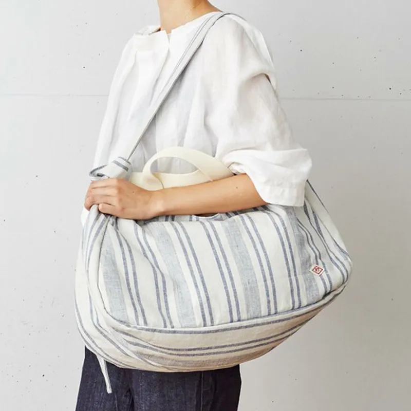 ROOTOTE Cotton Shoulder Bag, Crossbody Bag, Handbag Unisex White-2
