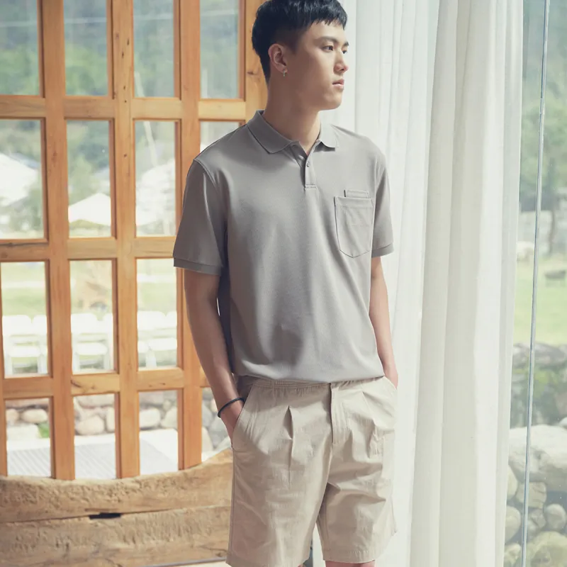 A.B.X Loose Fit Short Sleeved Polo Shirt Men's-16