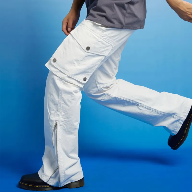 Ahhhing Cargo Pants Casual Pants Fall Unisex White-2