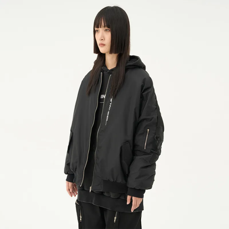 RUNNINWHEEL Loose Fit Jacket Unisex Black-5