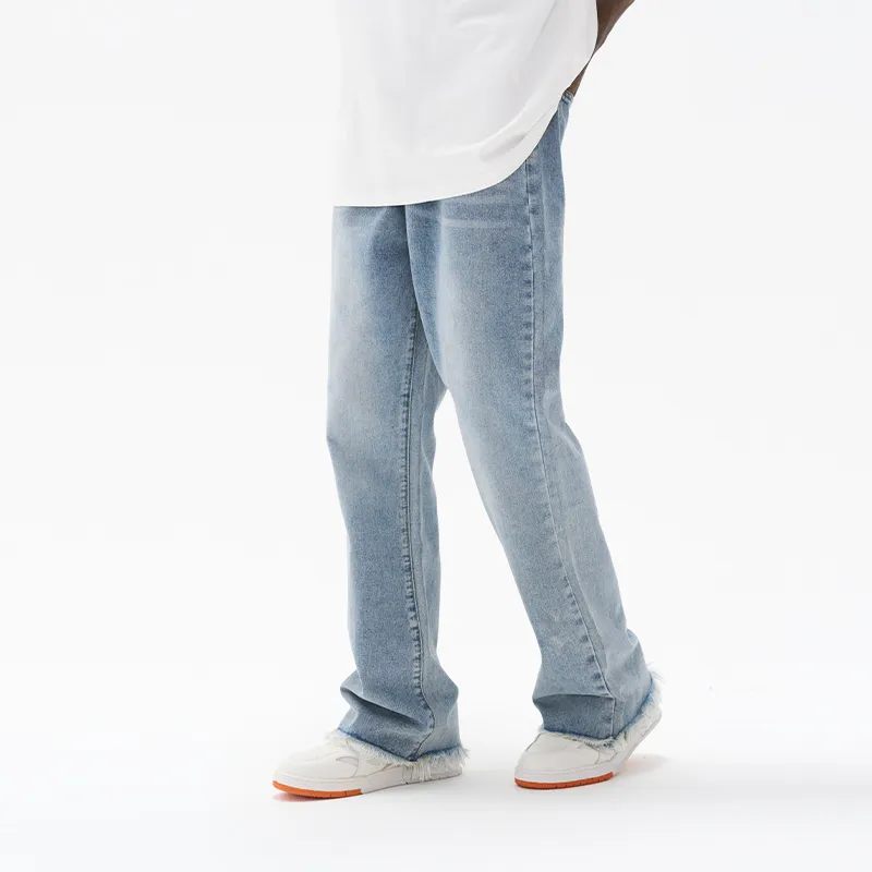 HARSH AND CRUEL SS22 Flared Pants Jeans Unisex Washed Blue-4