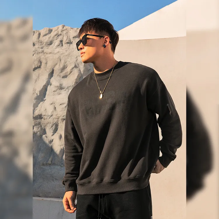 BLUESFLY Crew Neck Loose Fit Sweatshirt Men's-7