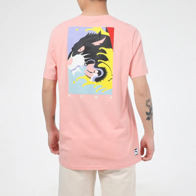 PUMA T Shirts Unisex Peach Pink-3