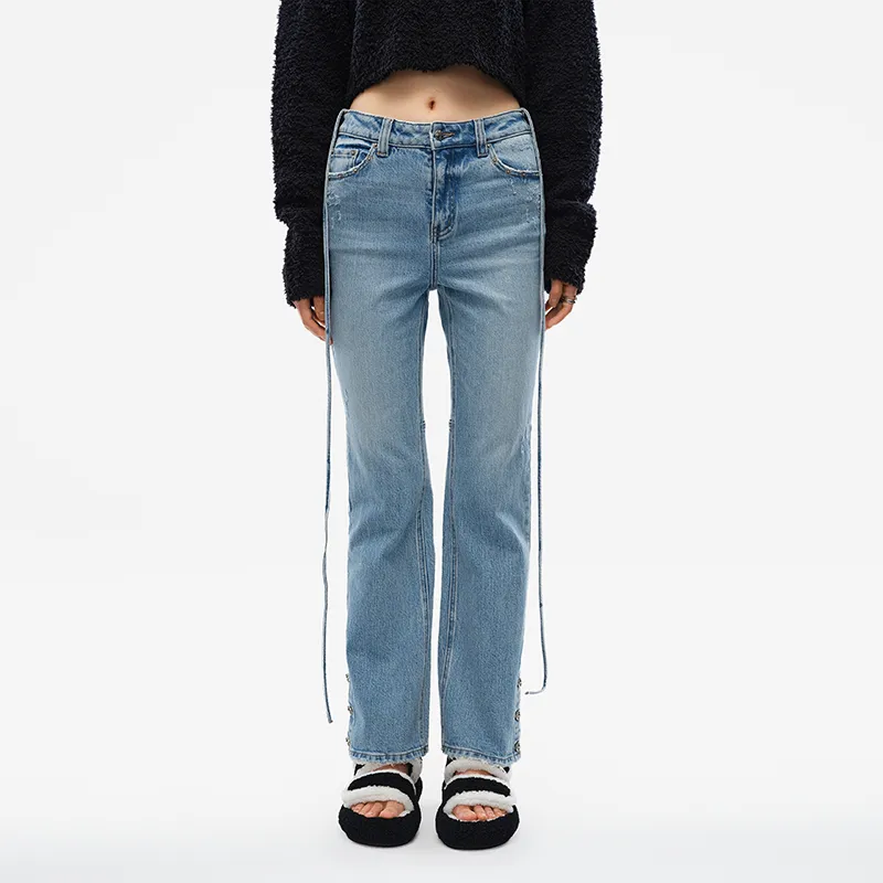 SMFK X Wonderland Jeans Women's Vintage Denim Blue-3