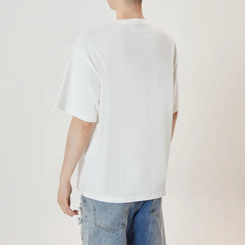 Cheng Jin Yi Bureau Elbow-Length Sleeved T-Shirt Unisex White-3