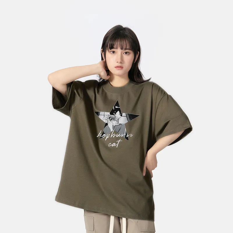 Hepburn Cat T-Shirts Unisex-9