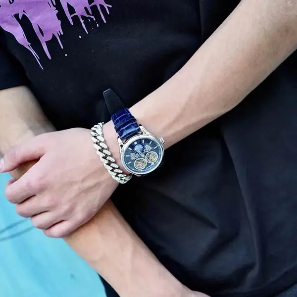 HANBORO Star Collection Automatic Mechanical Movement Watch Men's Watches Cut Out Dial HBR88821 BLL-2