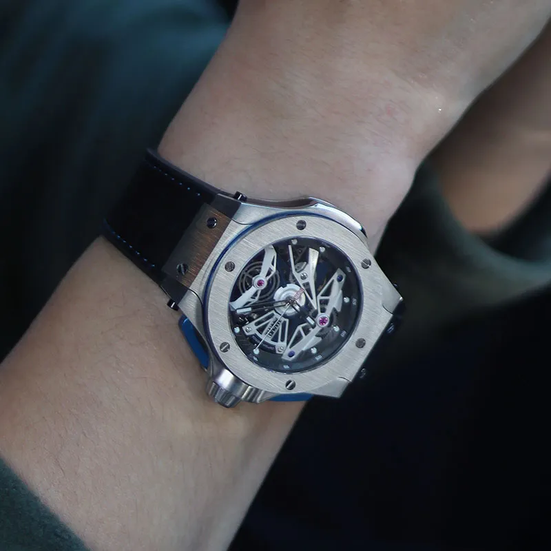 MARVEL Space Collection Automatic Mechanical Movement Rubber Strap Watch Men's Watches Black Dial M-6055SHS-5