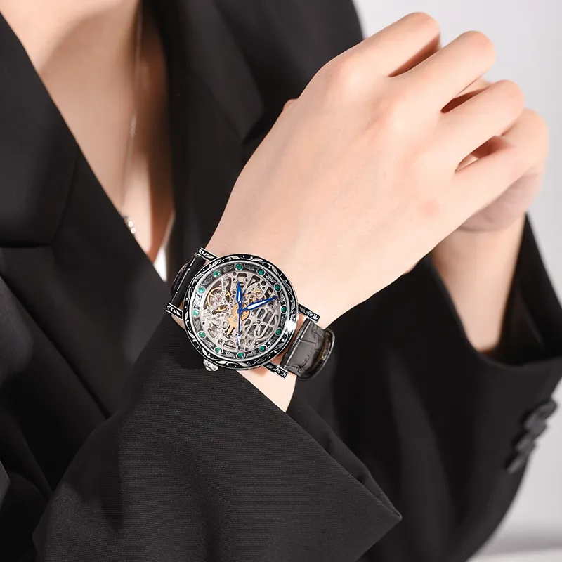 VRQ Faith Series Automatic Mechanical Movement Watch Women's Watch Cut-Out Dial-12