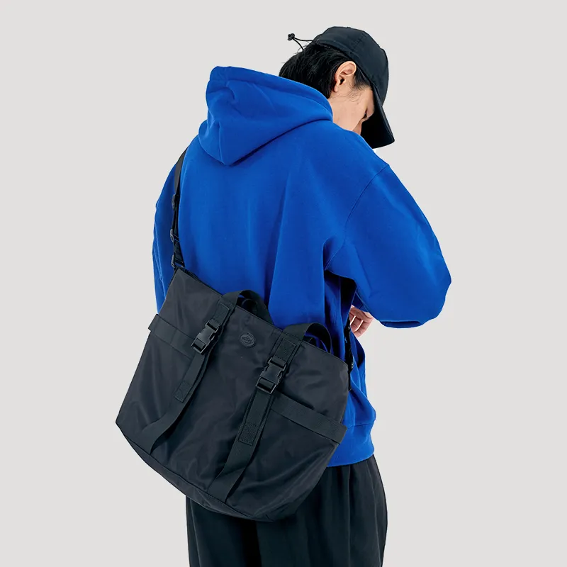 MYEDITION Tote Bag, Shopping Bag, Portable Crossbody Bag, Shoulder Bag Water Repellent Black Unisex-5