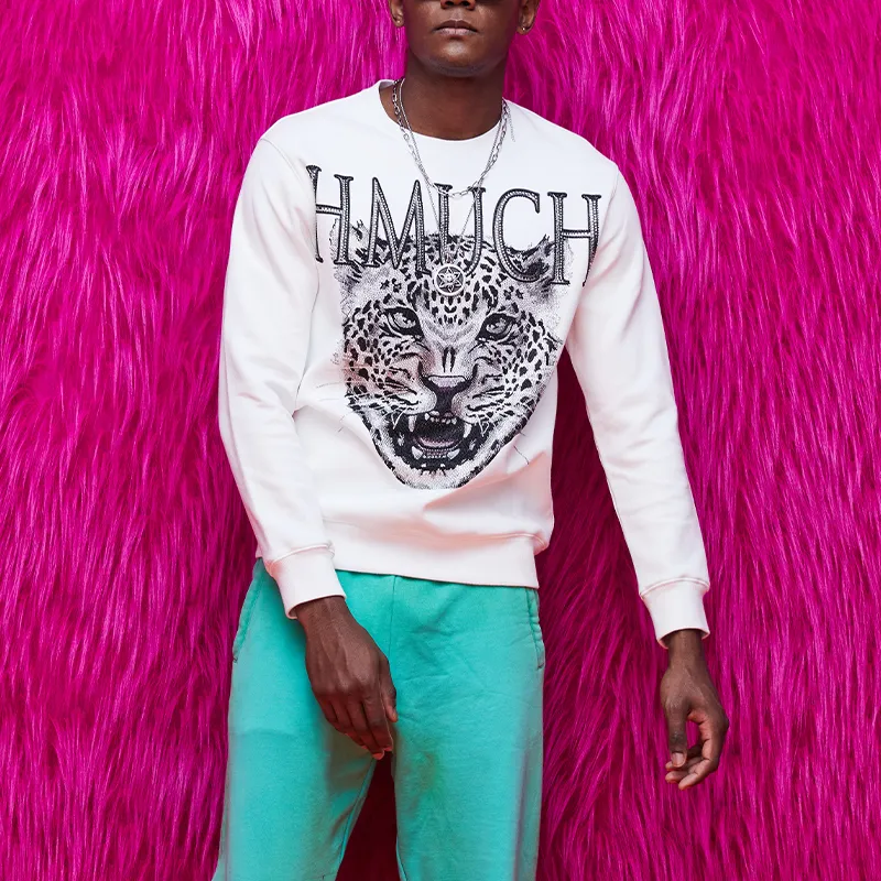 TCH Sweatshirts Unisex White With Black Logo-2