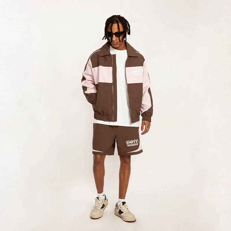 EMPTY REFERENCE Casual Shorts Unisex Pink Brown-2