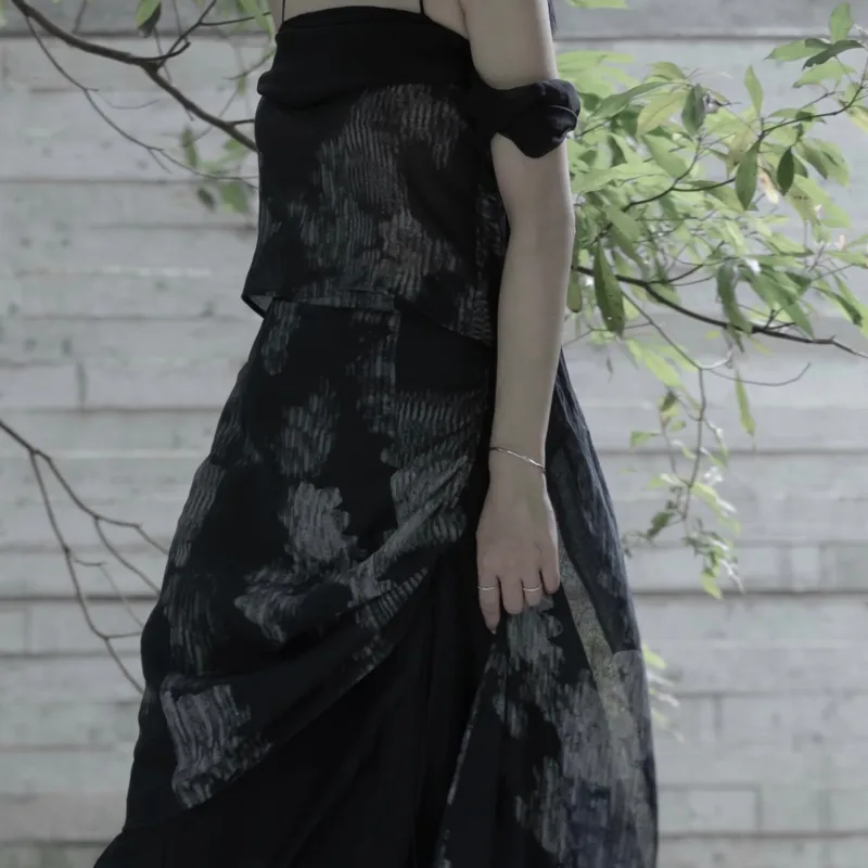 HEYMARKET Casual Long Skirts Women's Black-4