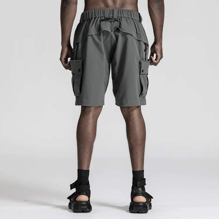 NORVINCY Urban Techwear Badge Cargo Shorts Unisex-8