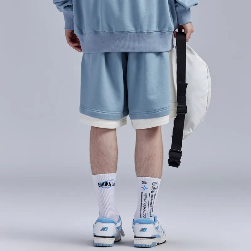 Guuka Casual Shorts Men Light Blue-5