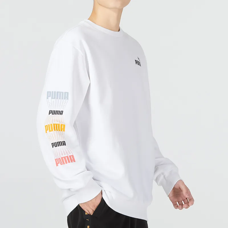 PUMA ESS Sweatshirts Men White-2