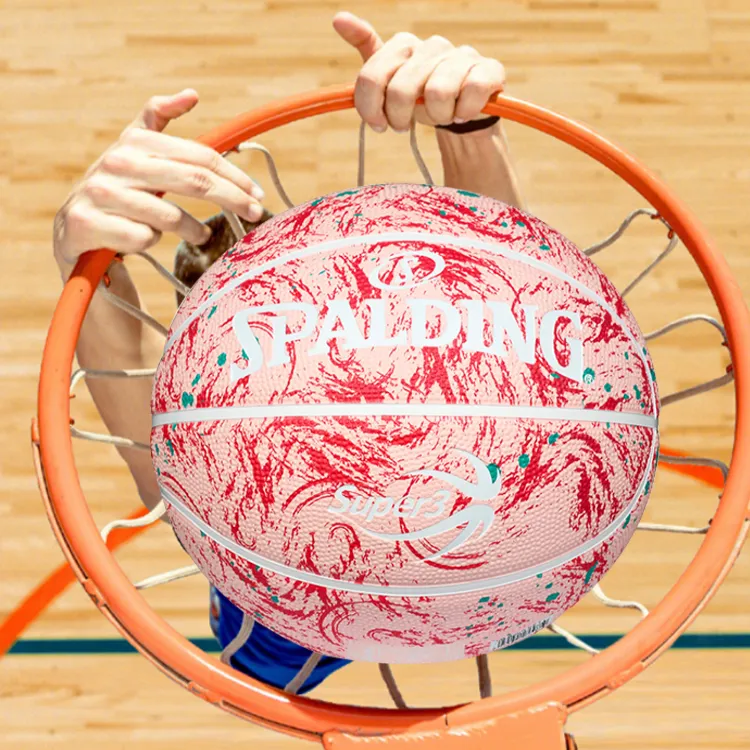 SPALDING SUPER3 Super League Series Rubber Basketball Pink Size 5 Training Unisex-3