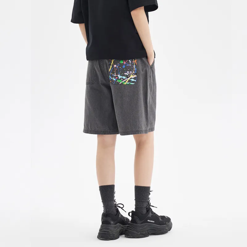 SPRAYGROUND Denim Shorts Unisex Black-3