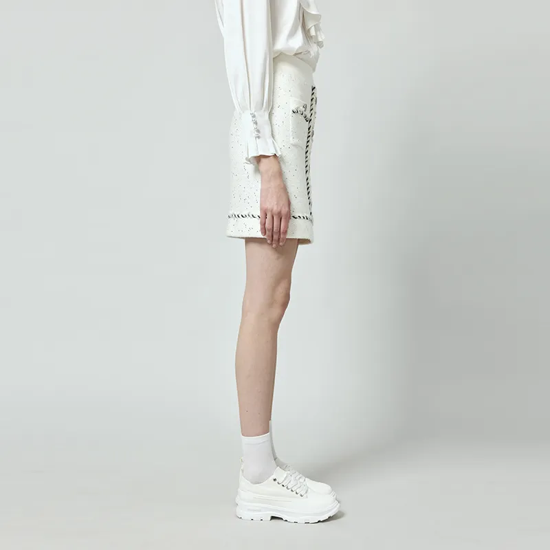 RARE Casual Short Skirts Women's White-4