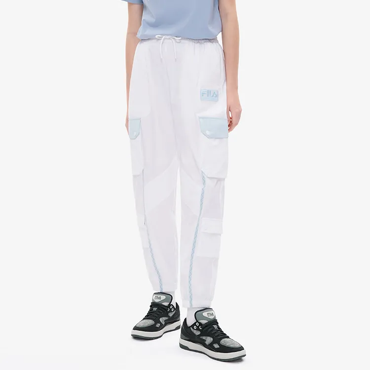 White Mountaineering X FILA FUSION FILA X White Mountaineering Collaboration Cargo Pants Women's Standard White-3