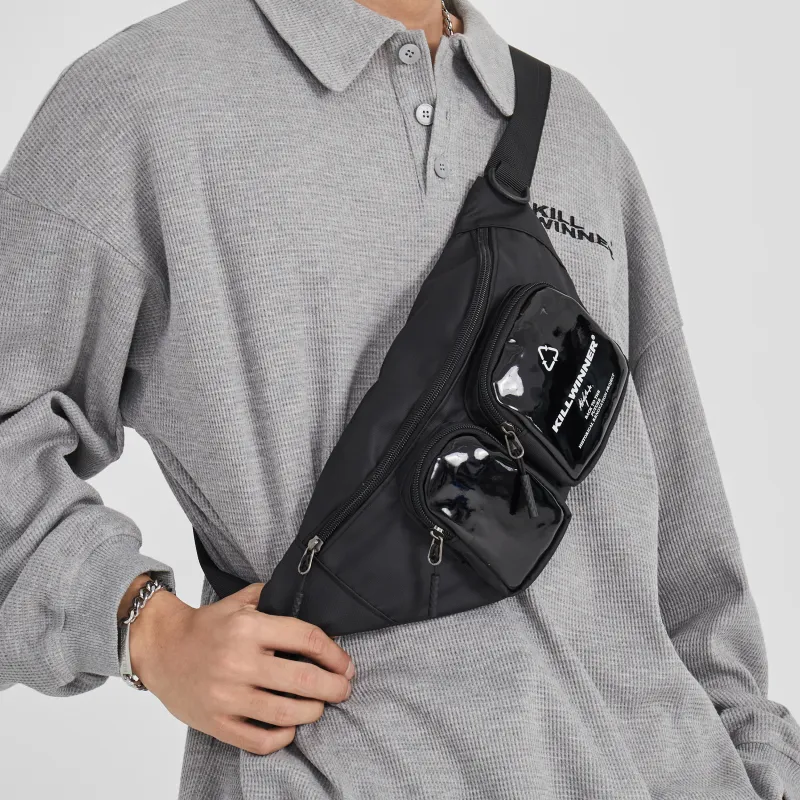 KILLWINNER Polyester Crossbody One Shoulder Fanny Pack Regular Unisex Gray-18