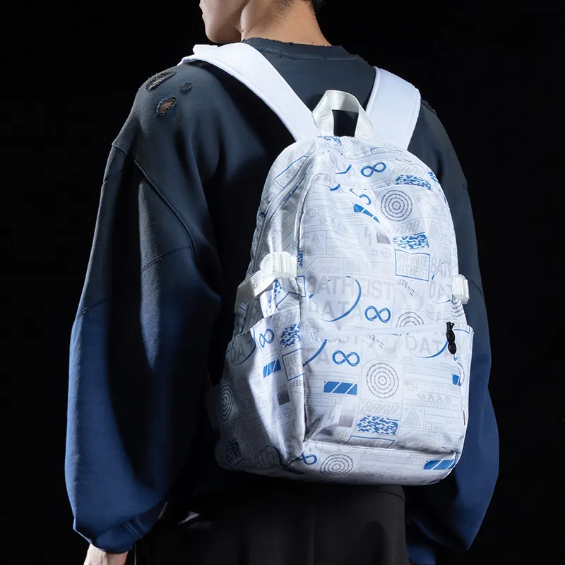 8atheist Polyester Students Backpack Laptop Bag Regular Unisex Starry White-6