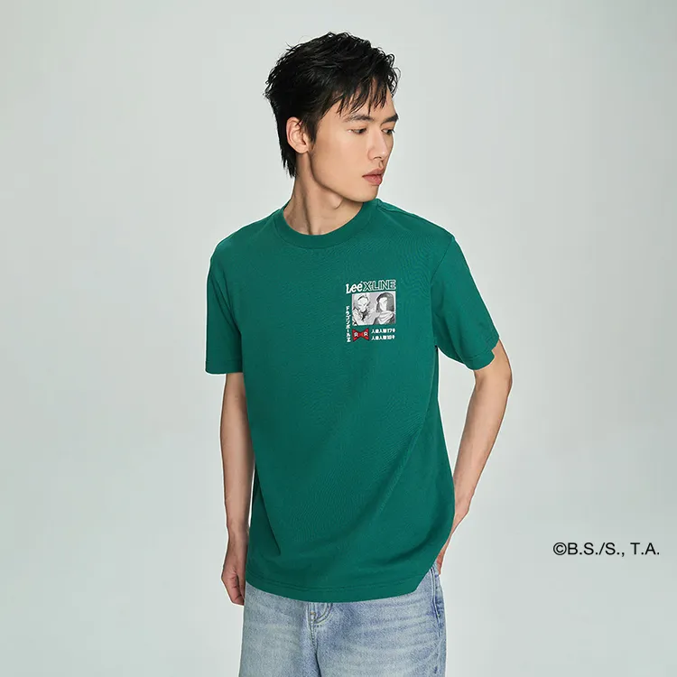 Lee x LONGZHU LIANMINGKUAN SS23 T Shirt Men's Turquoise-3