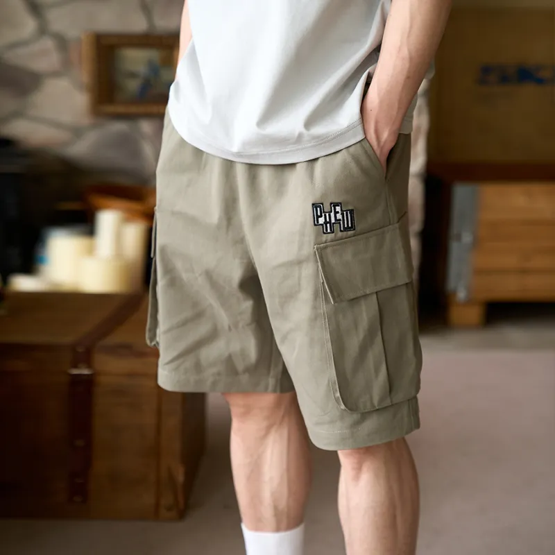 Phew Cargo Shorts Unisex Gray Green-2