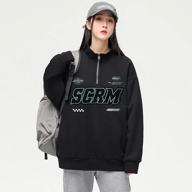 SCRM Half Turtleneck Loose Fit Sweatshirt Unisex-2