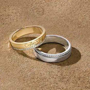 CALVIN KLEIN Stainless Steel Rings Unisex Silver