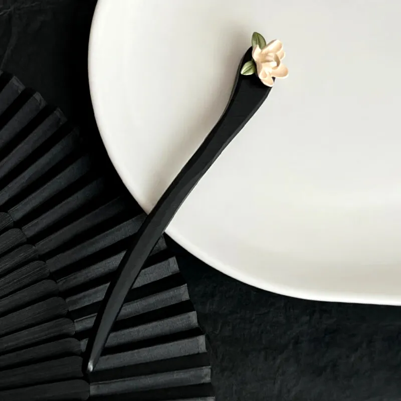 SENDME Hairpins Women's Gardenia Wood Hairpin-3