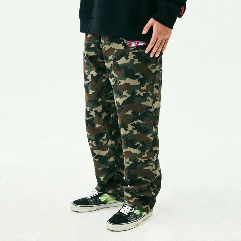 BURNIN x FCPLAYA Casual Pants Unisex Camouflage Green-5