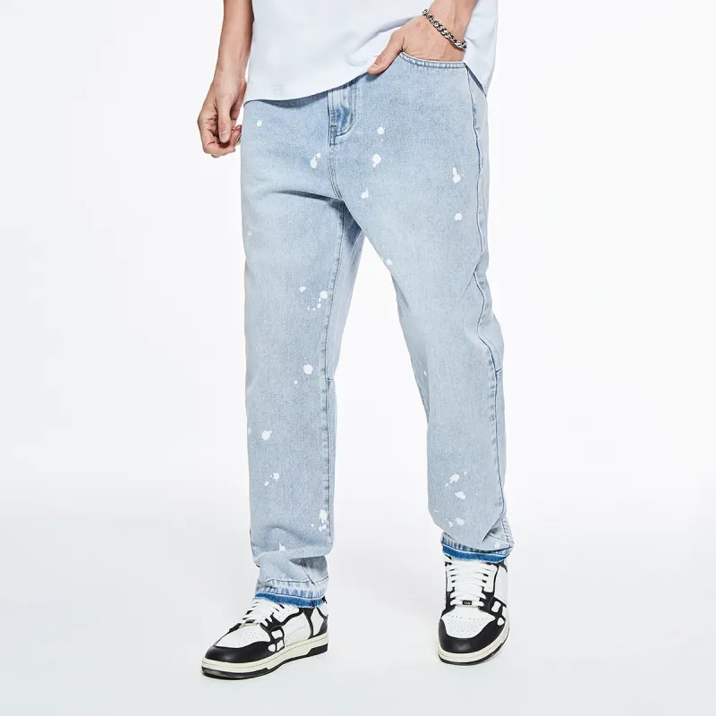 GUKUUL Straight Jeans Unisex Light Blue-6