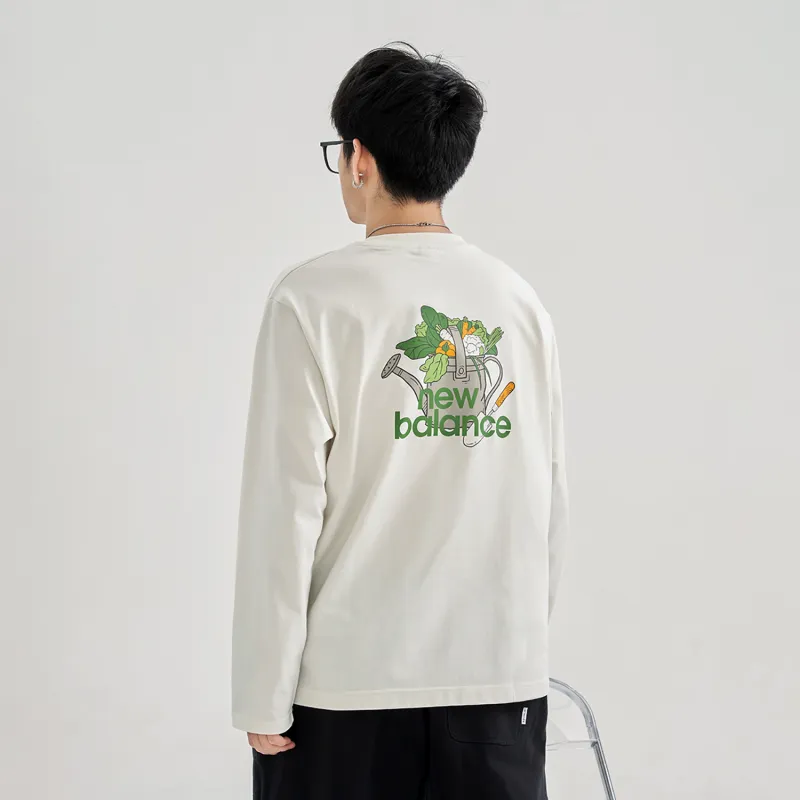 New Balance Drop Shoulder Sleeve T Shirt Unisex White-4