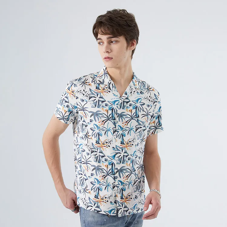 DAVID NAMAN Shirts Men Blue White-4