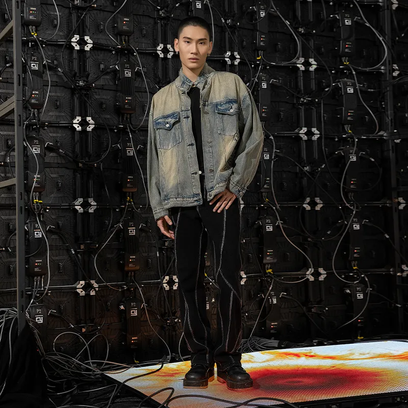 XINYINSU Denim Jacket Spring And Autumn Unisex Blue-7
