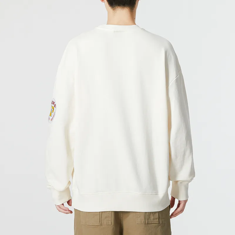 PUMA Team Badge Sweatshirts Men Ecru-4