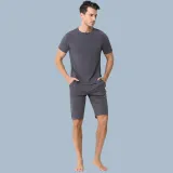 Iron Gray-Short-Sleeved Shorts