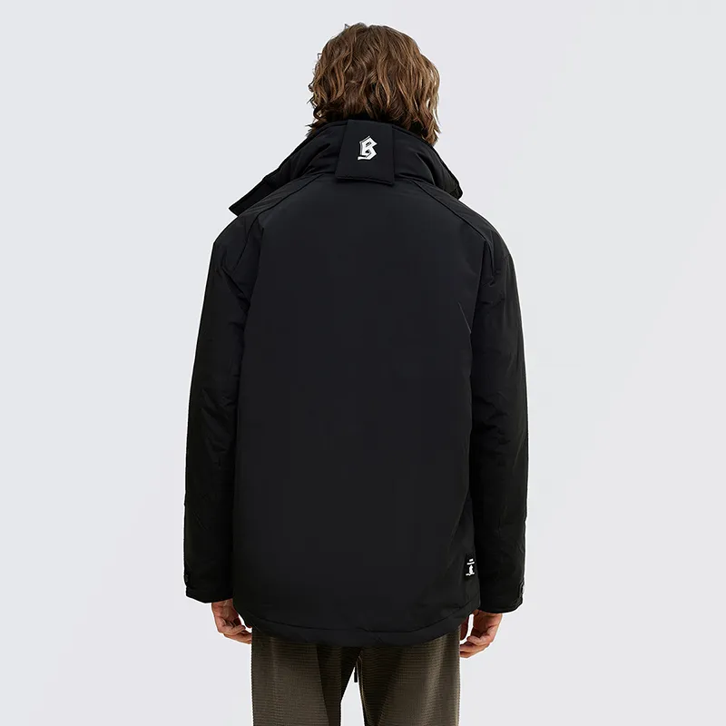 BAGGL Letter Stand Collar Loose Fit Thickened Puffer Jacket Unisex-4