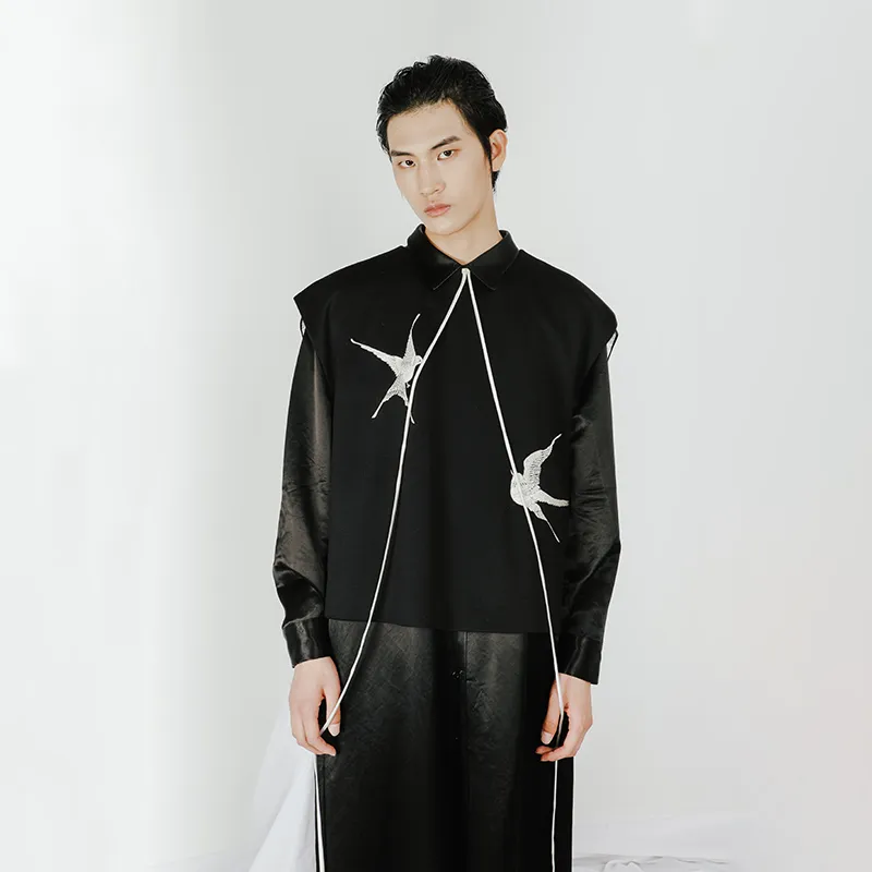 Cheng Jin Yi Bureau Loose Fit Vest Unisex Black-2