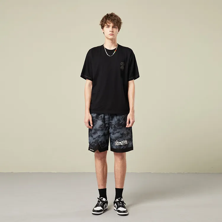 LAMLICKA Loose Fit Shorts Unisex Black-2